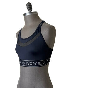 IVORY ELLA Move Spirit Women's Black Racerback Sports Bra Size Small